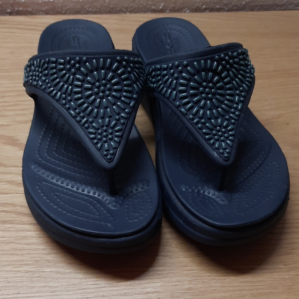 Crocs, Womens Size 6, Navy/ Turquoise